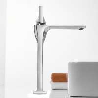 855003L White Single Handle Cold and Hot Water Brass Chrome Basin Faucet