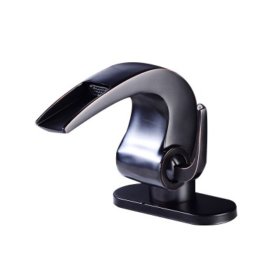 High Quality Oil Rubbed Bronze Bathroom Brass Wash Faucet Hole Basin for Waterfall Basin Faucet